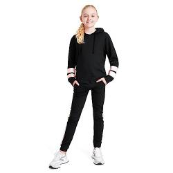 CityComfort Trainingsanzug Mädchen, Kinder Trainingsanzug Set mit Kordelzug Hoodie Mädchen & Hose, Bequem Kinder Kleidung für Mädchen, Sportbekleidung für Mädchen, Holographische Streifen, Alter 4-5 von CityComfort