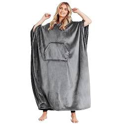 CityComfort Übergröße Kapuzenpullover Decke mit Ärmeln Blanket Hoodie Decke Oversized (Dunkelanthrazit) von CityComfort