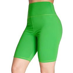 Kurze Hose Damen Shorts Damen Kurze Leggings Sporthose Radlerhose Damen Kurz High Waist Radlershorts Gym Yoga Fitness Workout Jogging Laufhose Sportkleidung Damen Teenager S-XL (Grün, L) von CityComfort