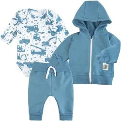 CiuchCiuch Baby-Set – Kapuzenpullover – Shorts – Body - Für Säuglinge – Für Kinder – Für Jungen – Für Mädchen – Baumwolle – Verschiedene Muster Bagger 56 von CiuchCiuch