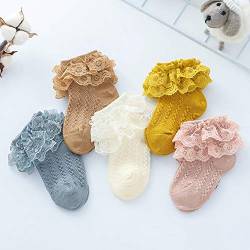 Ciujoy 5 Paar Babysocken Baumwolle Anti-Rutsch Rutschfest Kleinkinder Babysocken für Baby Mädchen Kindersocken Frühling und Herbst socken von Ciujoy