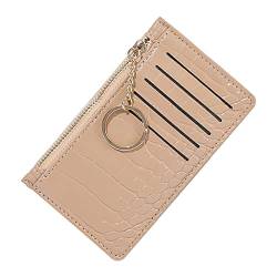 Cixilo Multifunktions Slim Valet Coin Presse Damen Kartenhalter Golden Zipper Geschenke(Khaki) von Cixilo