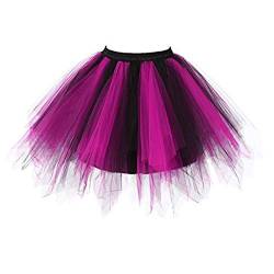 Karneval Tüllrock Damen Kurz Rock Hohe Taille Tutu Rock Tüllrock Petticoat 50er Puffy Tütü Minirock Reifrock Unterrock Tüll Underskirt (b-S, One Size) von Clacce