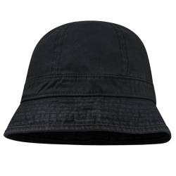 Clakllie Bucket Hats for Women Men Washed Cotton Sun Hat Angeln Wandern Cap Packable Summer Outdoor Travel Beach Hat, Schwarz-gd69, Einheitsgröße von Clakllie