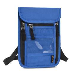 Clakllie Fasion Reisepass-Tasche Leichte Handytasche für Damen Herren Utility Reisetasche Outdoor Wasserabweisend Neck Bag, S-HZB01-Royal Blue, 6.2 * 8.4inch, Casual von Clakllie