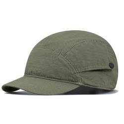 Clakllie Herren Classic 5 Panel Snapback Baseball Cap Hut Frühjahr Und Herbst Dünne Kurze Krempe Mützen Casual Trucker Cap Fitted Cap von Clakllie