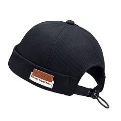 Clakllie Kappe Ohne Schirm Baumwolle Docker Cap Herren Damen Docker Mütze Seemannsmütze Rolled Cuff Brimless Hat Cap Harbour Hat Rollrandmütze von Clakllie