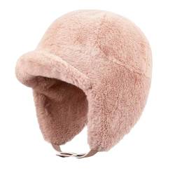 Clakllie Unisex Wintermütze mit Ohrenklappen,Winddichter Kunstfellmütze Fellmütze Fliegermütze,Trappermütze Bomberhut Skifahren Russische Mütze,Warme Ushanka Chapka Hut für Outdoor-Aktivitäten von Clakllie