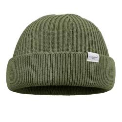 Clakllie Warm Kurz Merino Trawler Mütze Klassische Bequem Wintermütze Wollmütze Seemannsmütze Weich Acryl Strickmützen Skull Cuffed Hat Feinstrick Knit Fisherman Beanies Cap Rollup Edge Schädeldecke von Clakllie