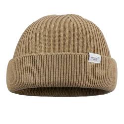 Clakllie Winter Thermo Strickmützen für Unisex,Warm Bequem Feinstrick Seemanns Mütze Fischermütze Wintermütze Retro Thick Skull Cuffed Dogger Hats Cap Trawler Beanie Watch Hut Rollup Edge Schädeldecke von Clakllie