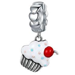 Cupcake Charm Anhänger mit Emaille für Pandora 925 Sterling Silber von Clara Ivy Munich