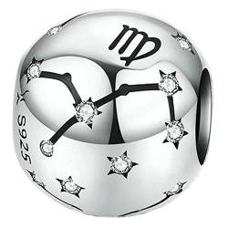 Jungfrau Sternzeichen Charm mit Kristallen für Pandora 925 Sterling Silber von Clara Ivy Munich