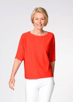 Rdh.-Pullover, 1/2 Arm, uni von Clarina