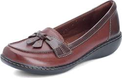 CLARKS Women's Ashland Bubble Slip-On Loafer, Brown Leather, 11 XW US von Clarks