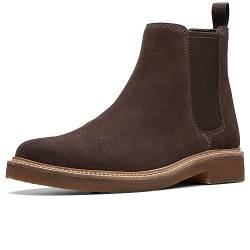 Clarks Clarkdale Easy Mens Chelsea Boots 43 EU Dark Brown Suede von Clarks