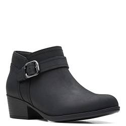 Clarks Damen Adreena Mid Stiefelette, schwarzes Leder, 36.5 EU von Clarks