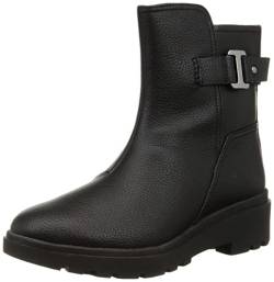Clarks Damen Calla Mid Fashion Boot, Black Leather, 41.5 EU von Clarks