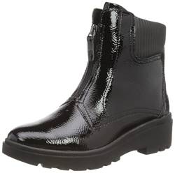 Clarks Damen Calla Zip Fashion Boot, Black CrinklePat, 37.5 EU von Clarks