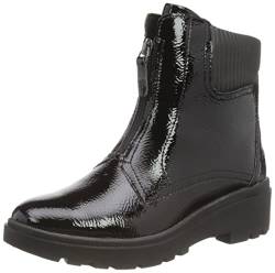 Clarks Damen Calla Zip Fashion Boot, Black CrinklePat, 39.5 EU von Clarks