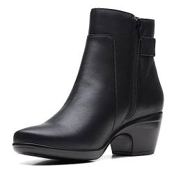 Clarks Damen Emily Holly Stiefelette, schwarzes Leder, 41.5 EU von Clarks