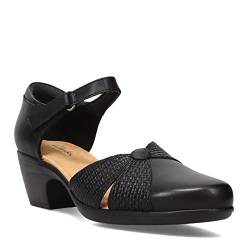 Clarks Damen Emily Rae Pumps, schwarzes Leder, 42.5 EU von Clarks