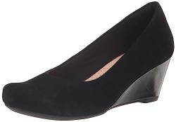 Clarks Damen Flores Tulip Wedge Pumps, Schwarzes Kombi-Wildleder, 37.5 EU von Clarks