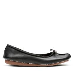 Clarks Damen Freckle Ice Ballerinas, Schwarz Black Leather, 37.5 EU von Clarks