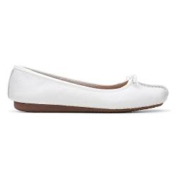 Clarks Damen Freckle Ice Ballerinas, White White Leather, 39.5 EU von Clarks