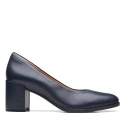 Clarks Damen Freva55 Court Pump, Marineblaues Leder, 36 EU von Clarks