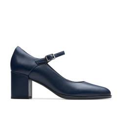 Clarks Damen Freva55 Gurt Pumps, Marineblau (Leder), 38 EU von Clarks