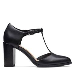 Clarks Damen Freva85 Bar Pump, Black Leather, 36 EU von Clarks