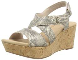 Clarks Damen Rose Way Sandal, Beige Metallic, 40 EU von Clarks