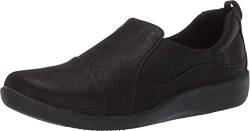 Clarks Damen Sillian Paz Slip-On Loafer , Schwarzes Synthetik-Nubuk , 37.5 EU von Clarks