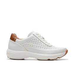 Clarks Damen Tivoli Grace Sneaker, Off White Lea, 40 EU von Clarks