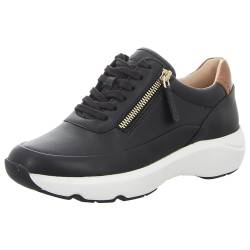 Clarks Damen Tivoli Zip Sneaker, Black Leather, 40 EU von Clarks