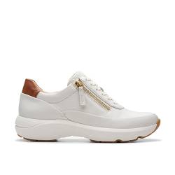 Clarks Damen Tivoli Zip Sneaker, Off White Lea, 40 EU von Clarks