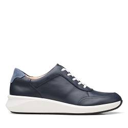 Clarks Damen Un Rio Mix Sneaker, Navy Leather, 37 EU von Clarks