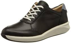 Clarks Damen Un Rio Mix Sneaker, Navy Leather, 37.5 EU von Clarks
