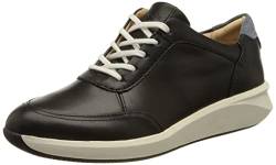 Clarks Damen Un Rio Mix Sneaker, Navy Leather, 38 EU von Clarks