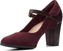 Clarks Damen Women's Alayna Shine-Burgundy Suede/Synthetic Combi-7.5M Pumps, Burgunderrotes Wildleder/Synthetik-Kombi, 38.5 EU von Clarks