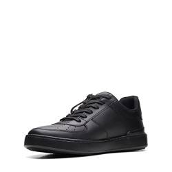 Clarks Herren CourtLite Tie Sneaker, Black Leather, 41.5 EU von Clarks