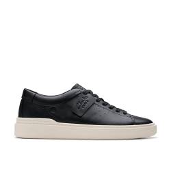 Clarks Herren Craft Swift Sneaker, Schwarzes Leder, 46 EU von Clarks