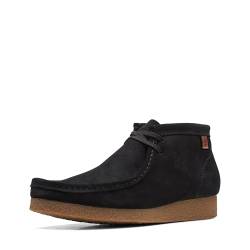 Clarks Herren Shacre Boot Chukka-Stiefel, Schwarze Velourslederoptik, 44.5 EU Weit von Clarks