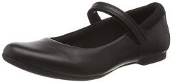 Clarks Mädchen Scala Dawn Y Geschlossene Ballerinas, Schwarzes Leder, 37 EU Weit von Clarks