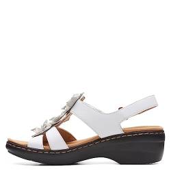 Clarks Merliah Sheryl Damen Sandalen mit Absatz, Weiß Kunstleder Kombi, 9 Wide von Clarks