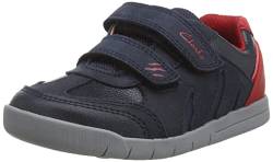 Clarks Rex Play T Sneaker, Navy/Red Lea, 20.5 EU von Clarks