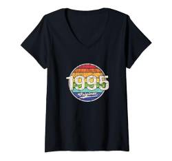 Damen Classic 1995 Year Original Retro Vintage Birthday Est 1995 T-Shirt mit V-Ausschnitt von Classic Birthday Original Vintage Retro Limited