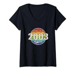 Damen Classic 2003 Year Original Retro Vintage Birthday Est 2003 T-Shirt mit V-Ausschnitt von Classic Birthday Original Vintage Retro Limited
