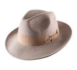 Classic Italy - Fedora Hut Packable wasserabweisend Fedora - Size 52 cm - Creme von Classic Italy