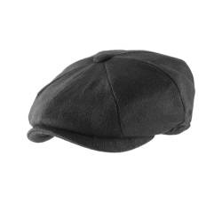 Classic Italy - Flatcap, Schiebermütze, Newsboy Cap Gavy - Size 53 cm - Noir von Classic Italy